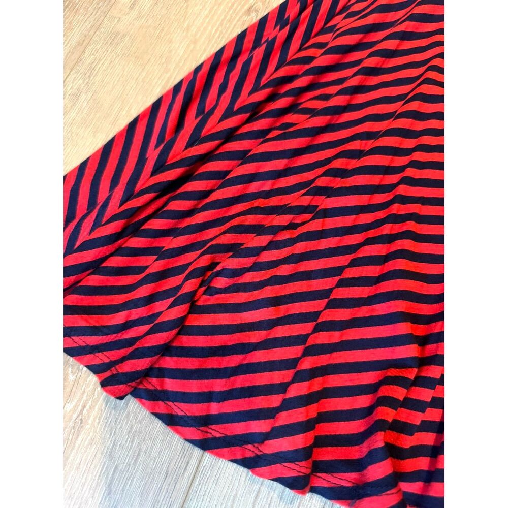 SO Perfectly Soft Red Black Striped Skater Girl Skirt Women's Size Medium Casual